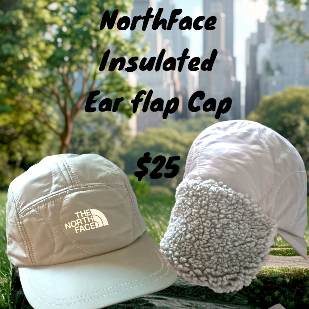 The North Face Cream and Gray Winter Hats